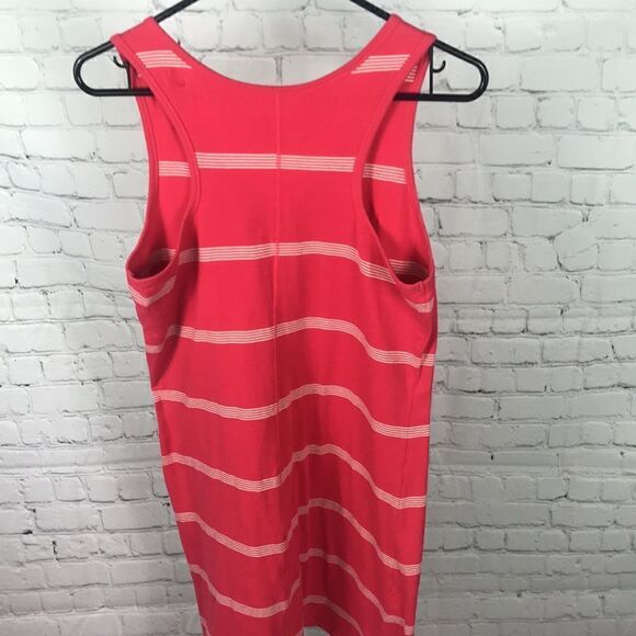 Lole Organic Cotton Tank Dress or swim coverup EUC Size Medium coral red white - Picture 3 of 4